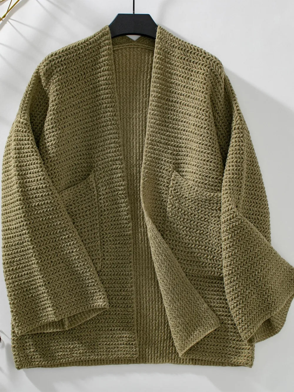 Open Front Long Sleeve Cardigan - Fashorio
