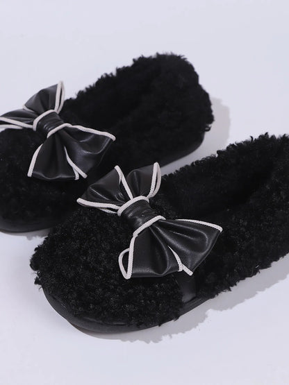 Cozy Bow-Knot Fluffy Indoor Slippers - Fashorio