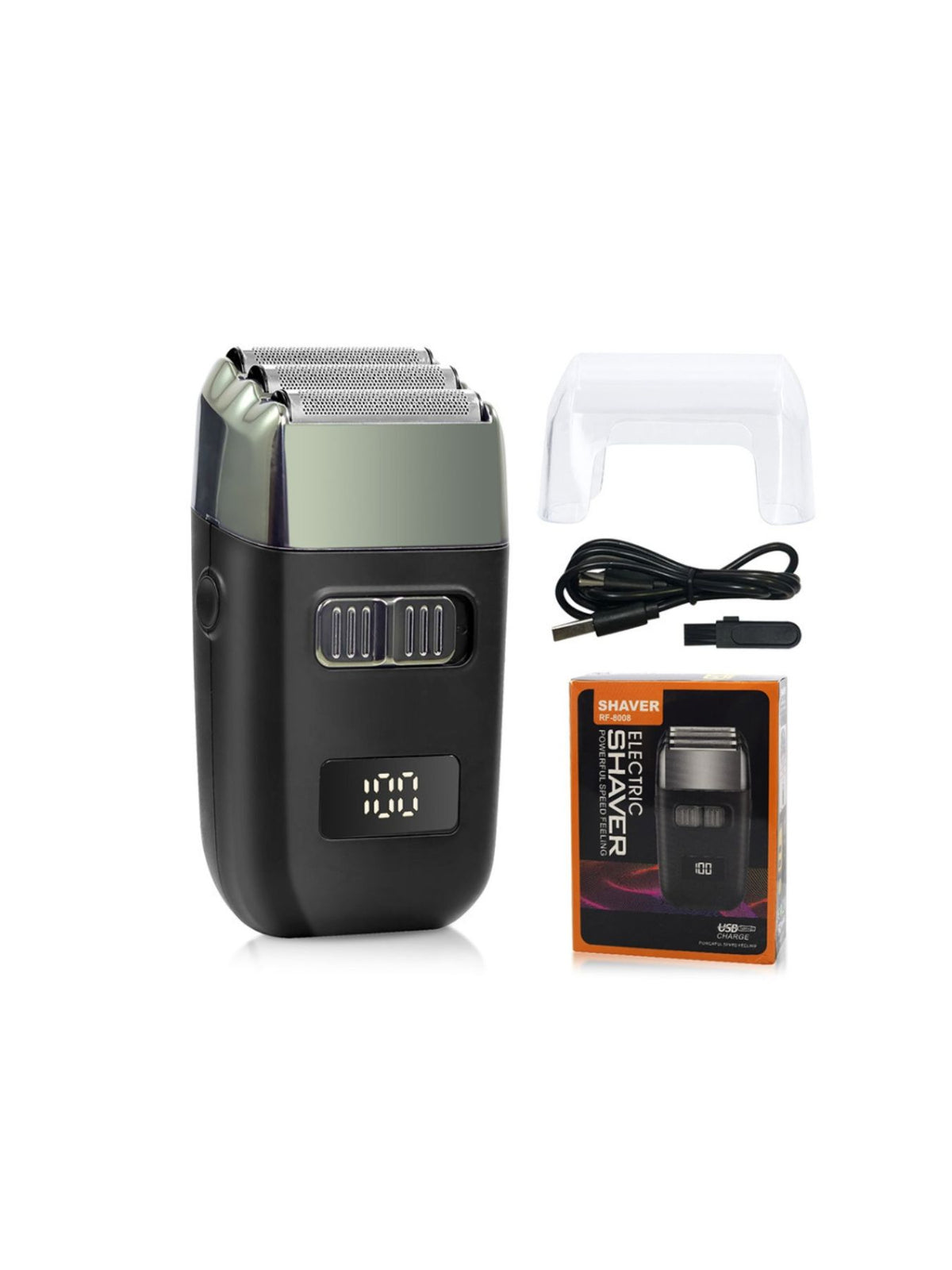 Rechargeable mini shaver charging port view