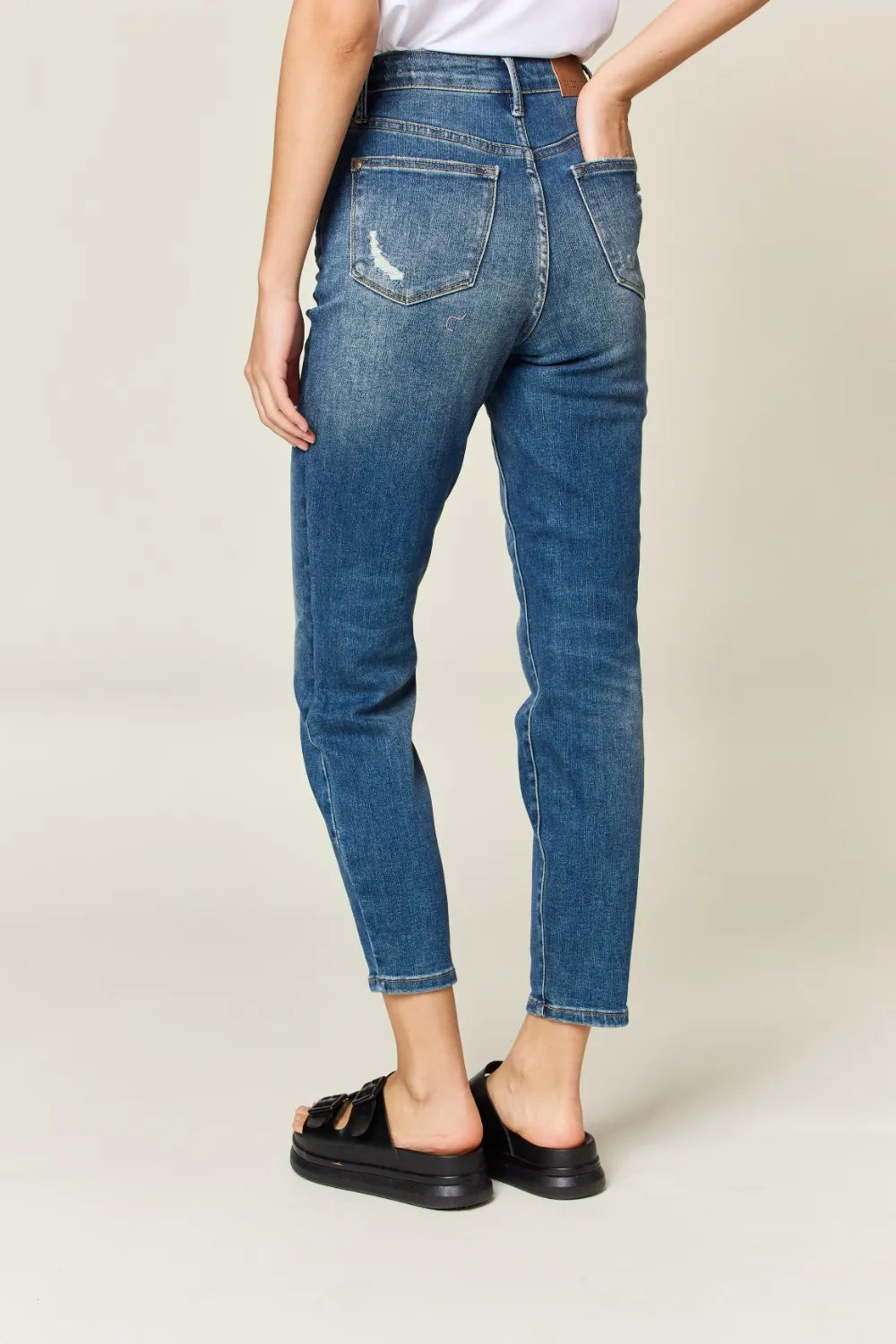 Judy Blue Full Size Tummy Control High Waist Slim Jeans - Fashorio