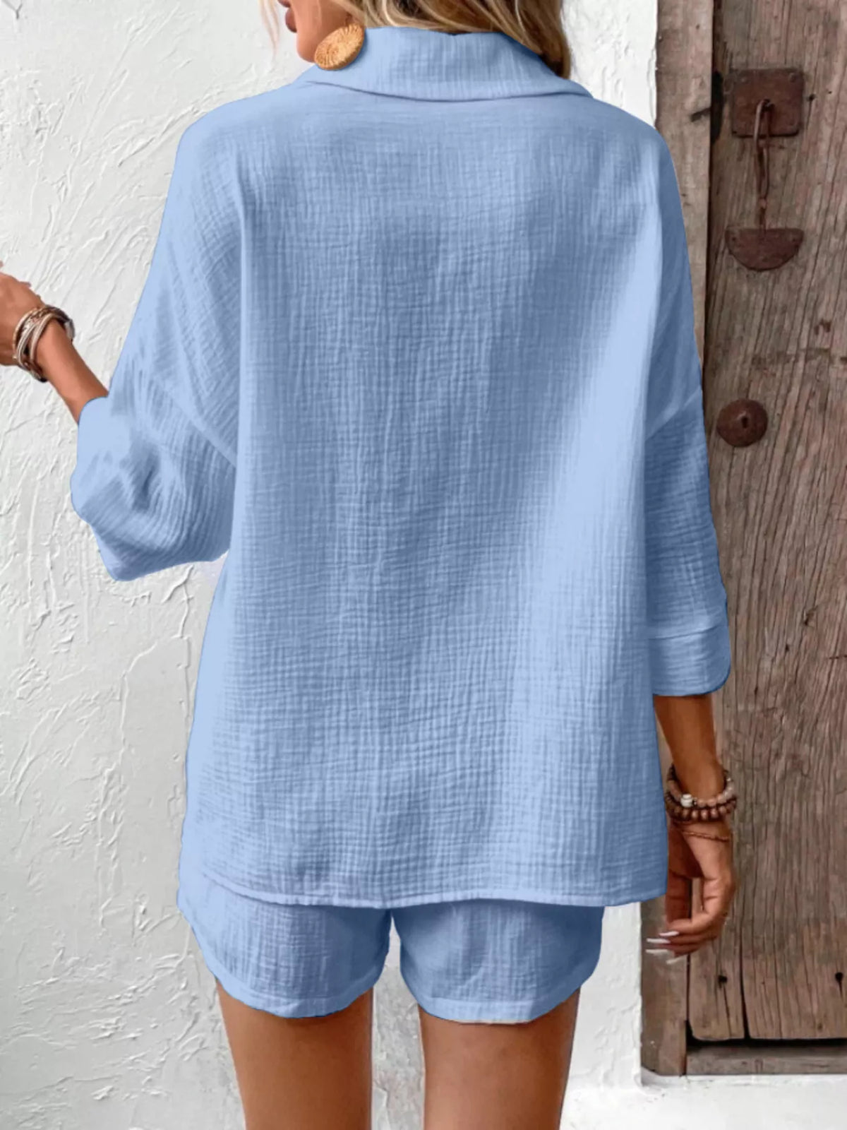 Button Detail Top and Shorts Set, view 25