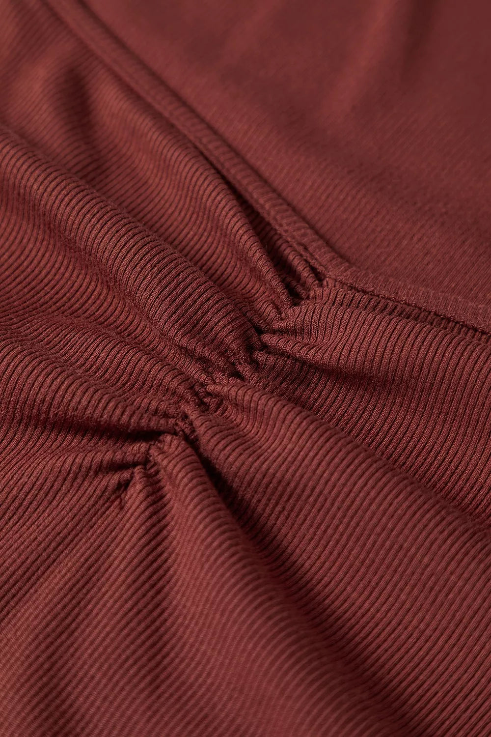 Square neck fitted top angled three quarter view
