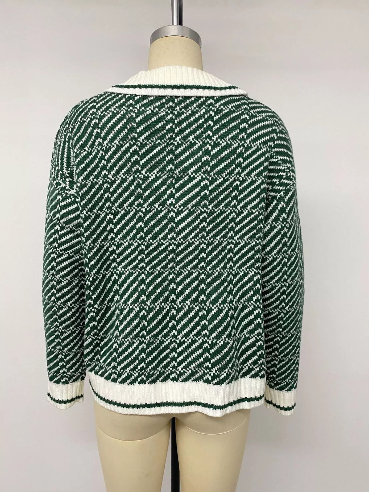 Geometric Pattern Collared Sweater view 8