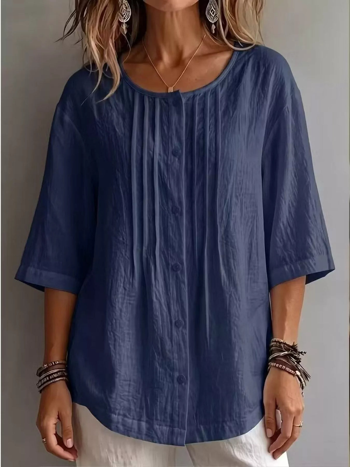 Round neck blouse further color option