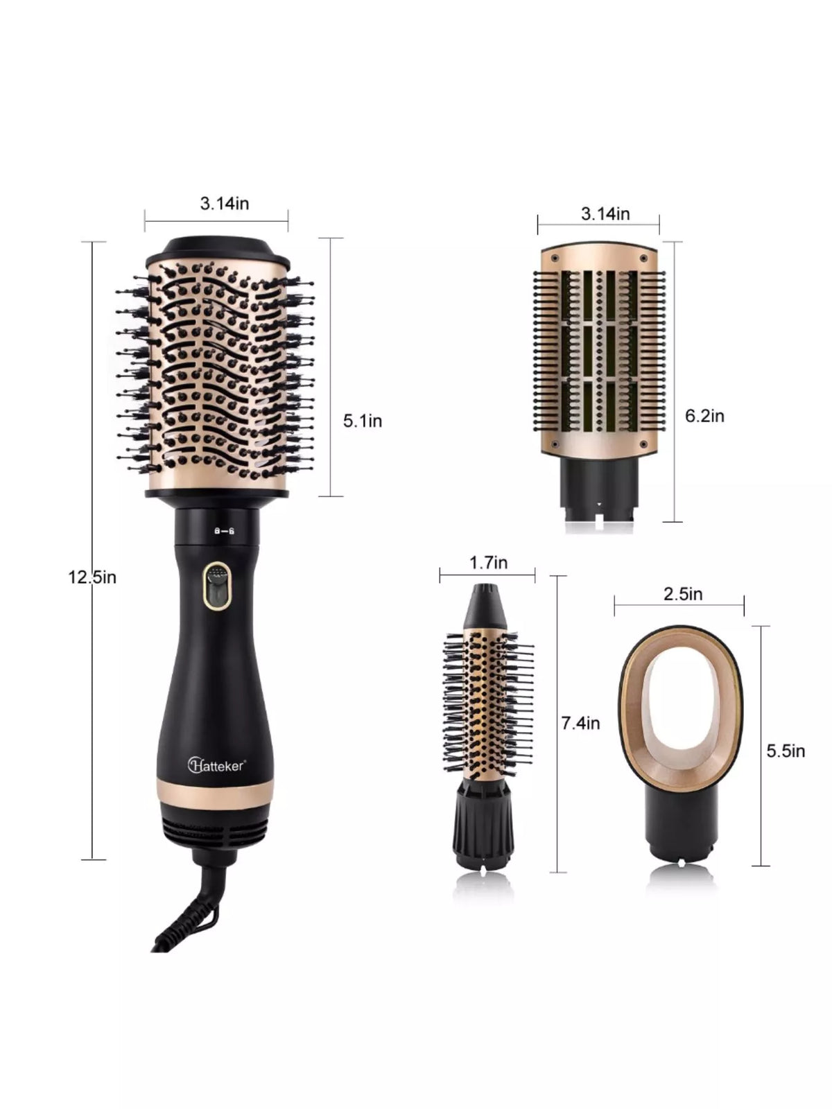 Multifunctional hot air brush package contents