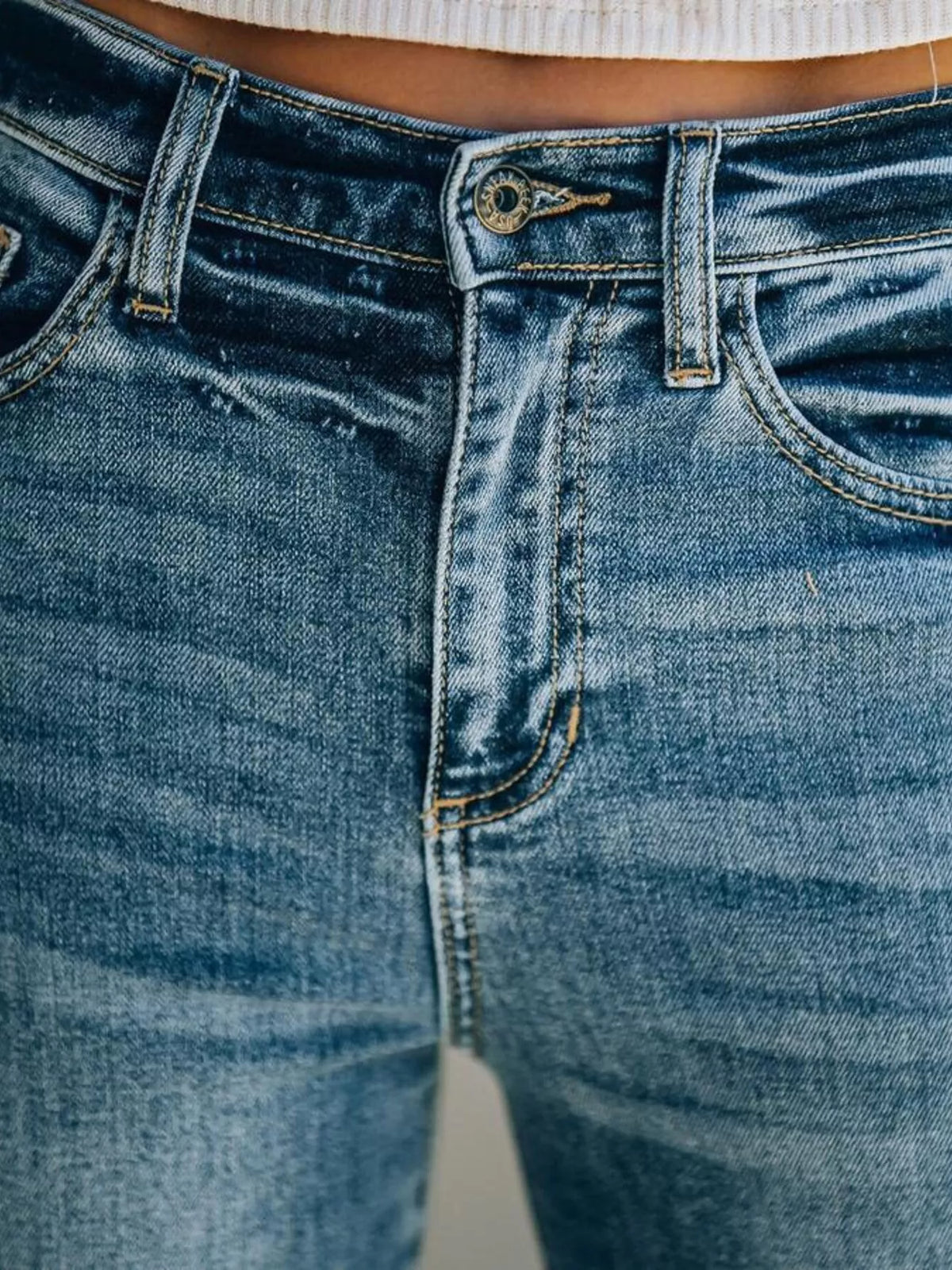 Frayed Hem High Waisted Wide Leg Jeans, view 10