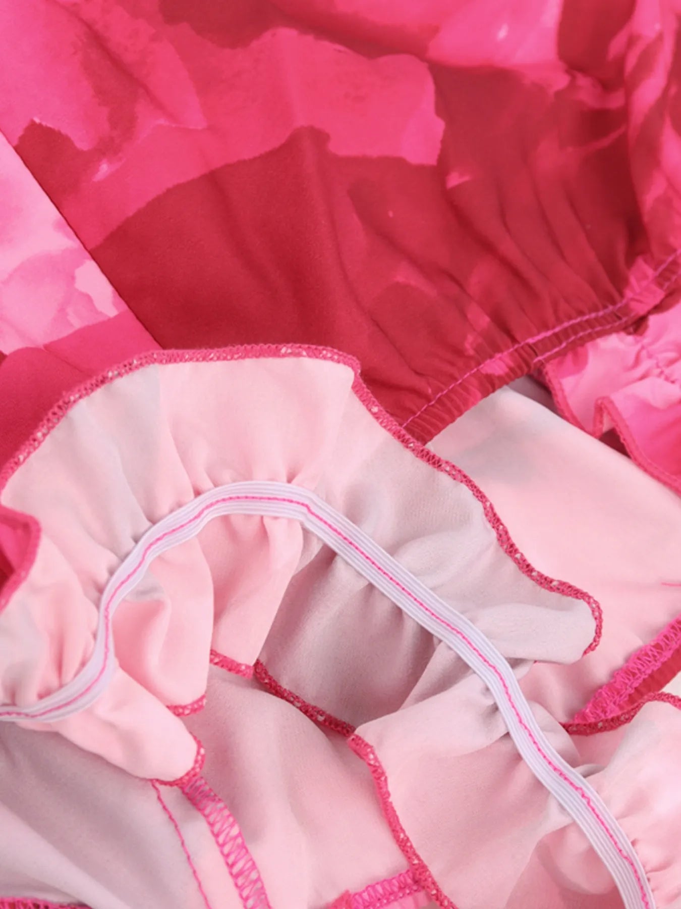 Floral Print Square Neck Wide Leg Jumpsuit - Fashorio