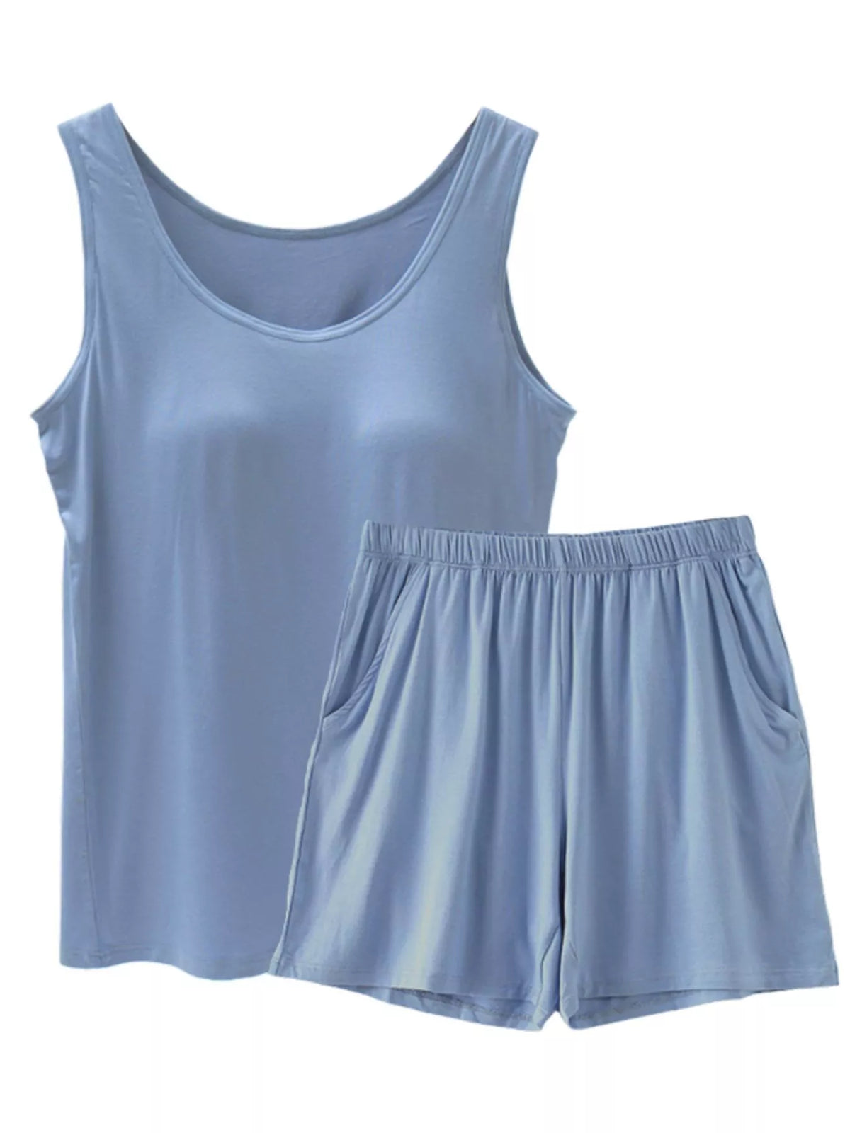 Padded modal tank top detail on matching set