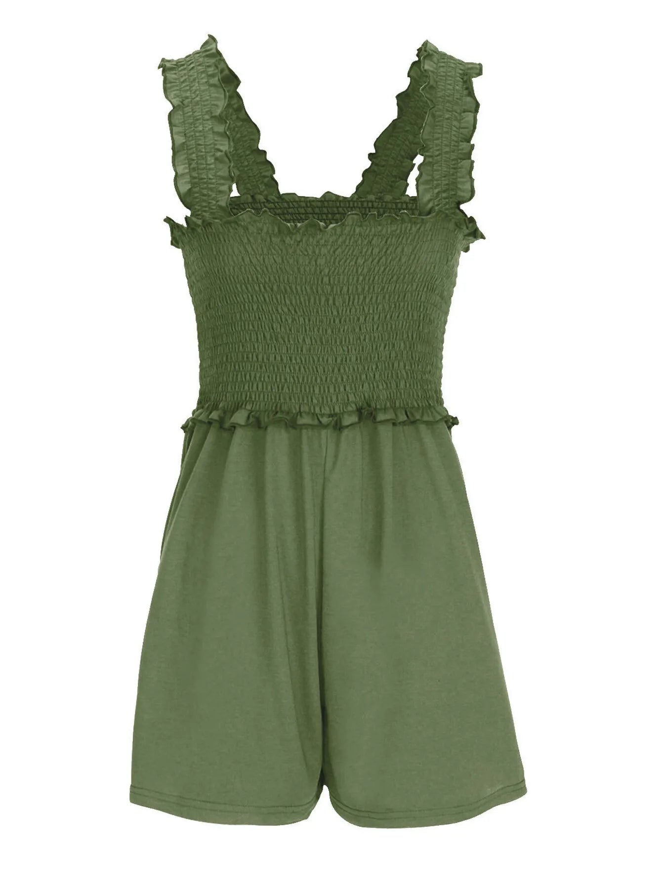 Smocked Square Neck Summer Romper - Fashorio