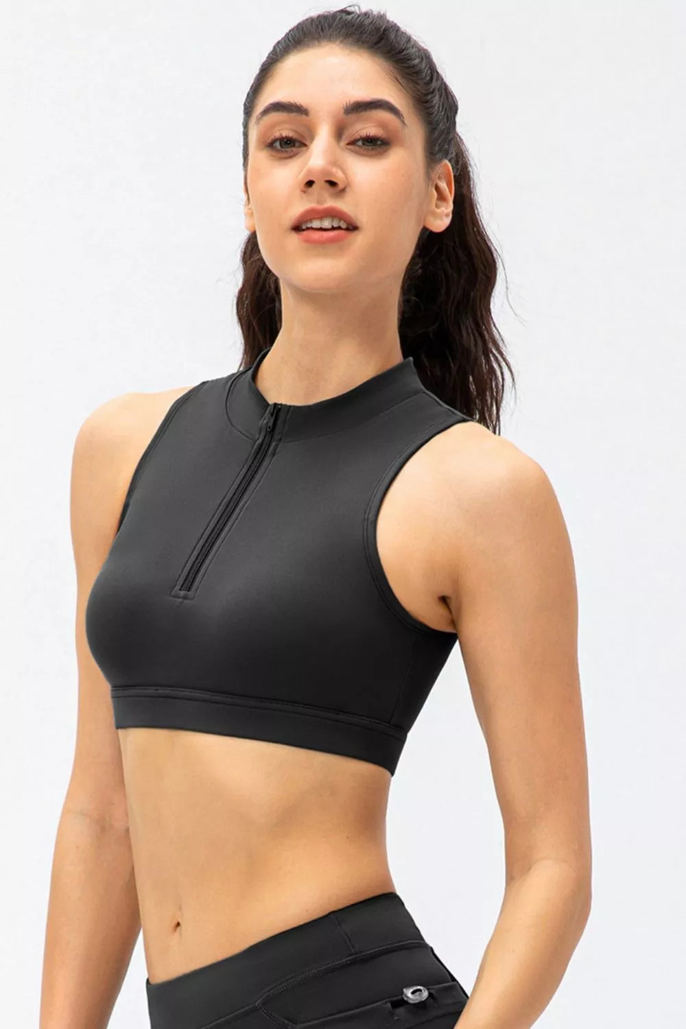 cropped cutout back tank fabric detail