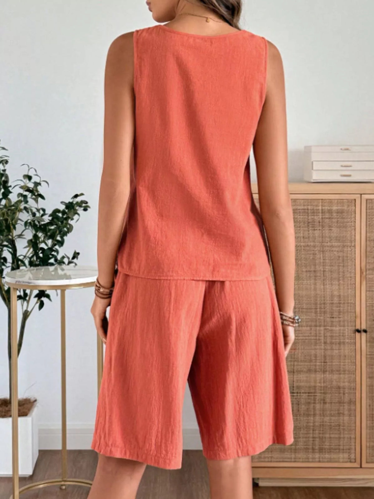 Round Neck Tank and Shorts Set, view 13