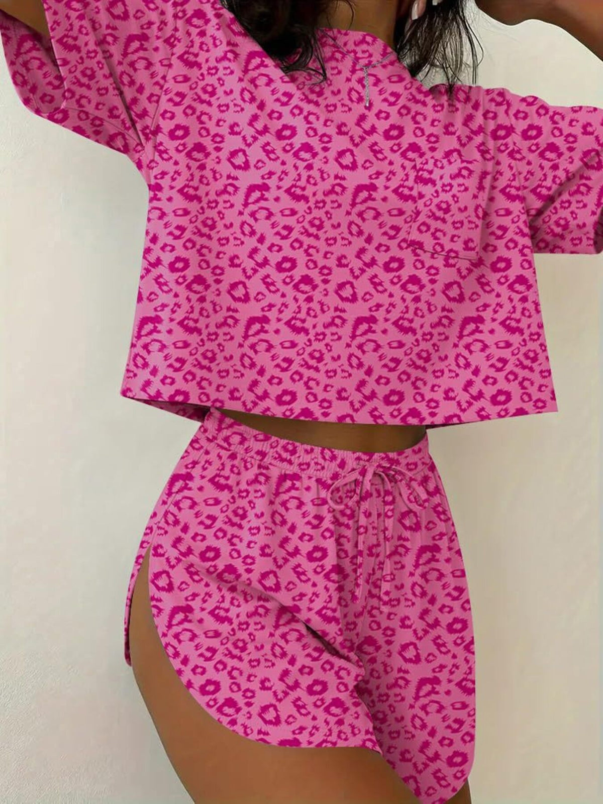 Printed two piece lounge set back view