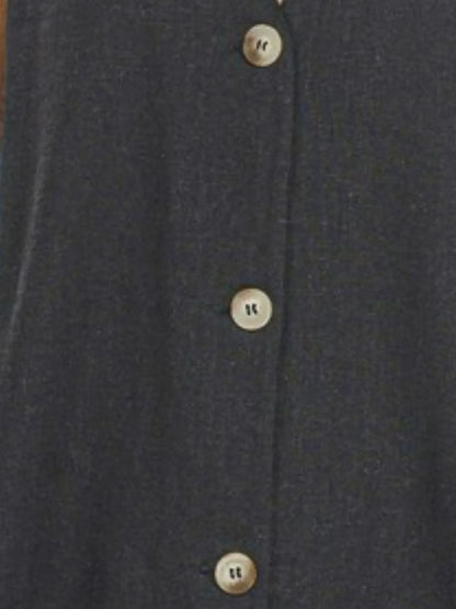 Zenana Side Slit Button-Front Vest - Fashorio