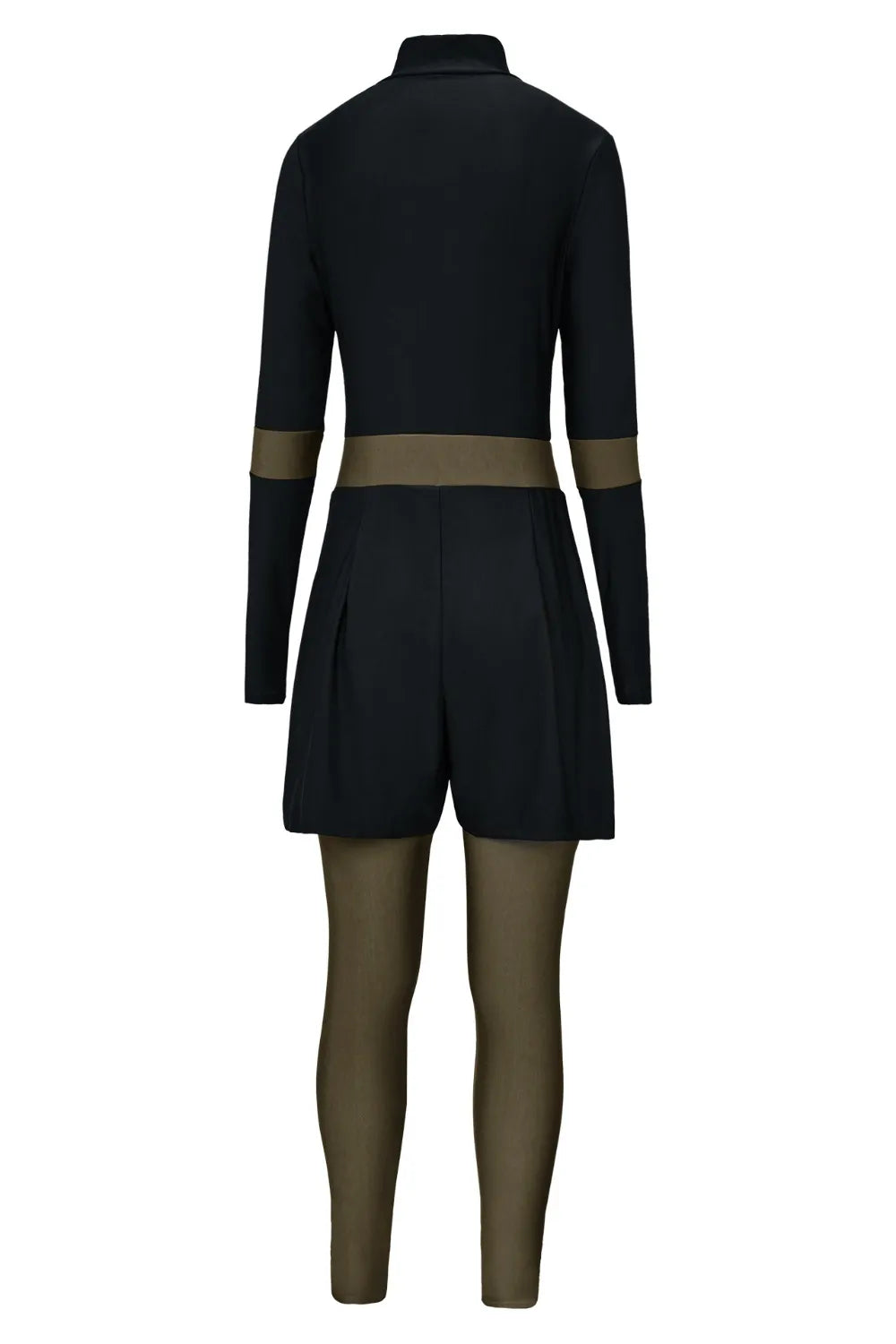 Zip Up Long Sleeve One-Piece Swimwear - Fashorio