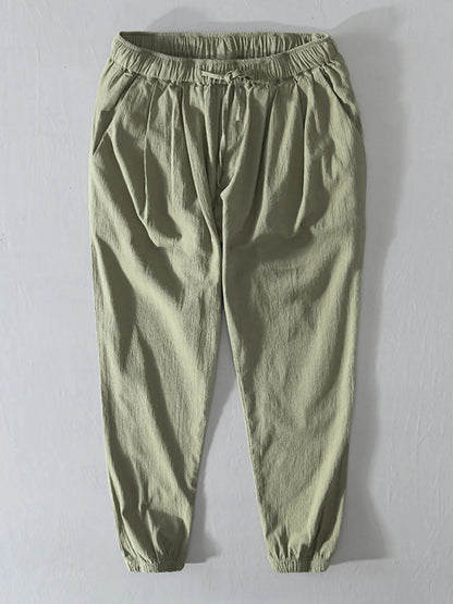 Men's Plus Size Casual Drawstring Joggers Green - Fashorio