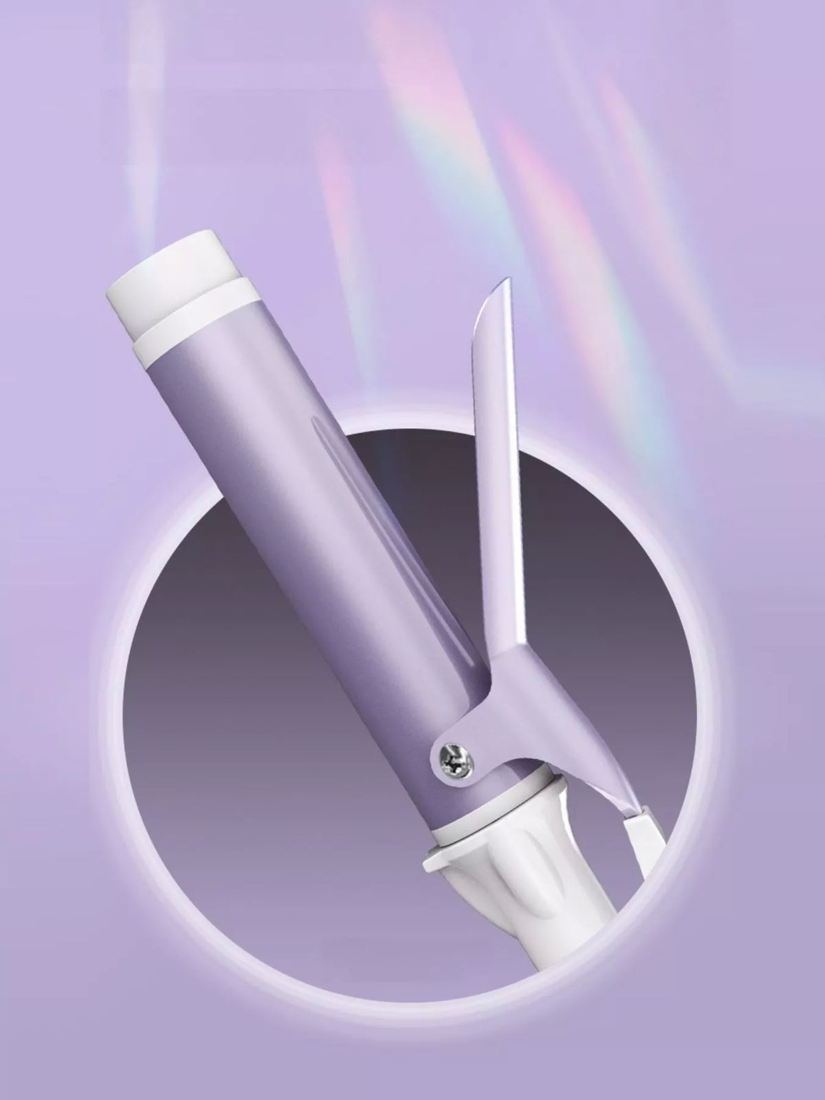Curling iron held in hand while styling