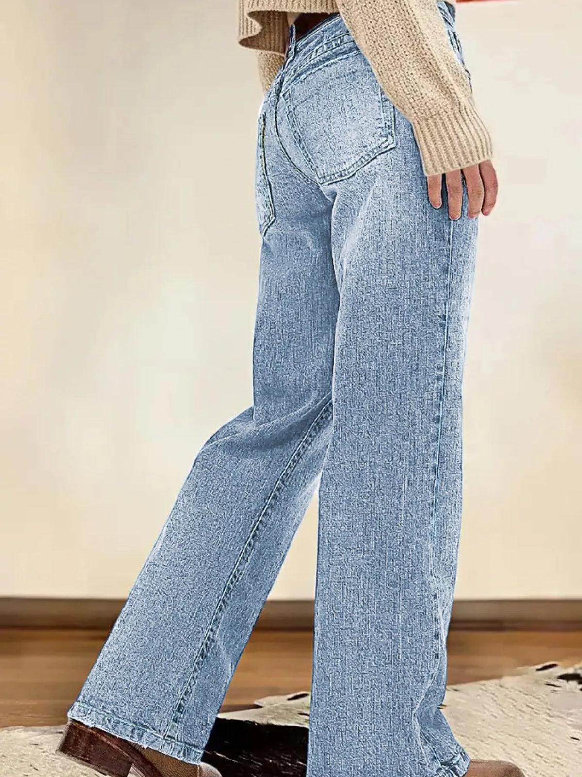 Full length vintage straight leg jeans