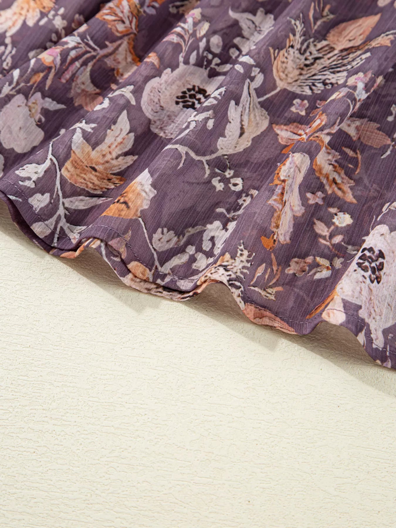 Floral Print Tie Neck Blouse - Fashorio