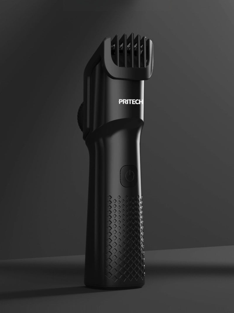 Black cordless rechargeable hair clipper front view