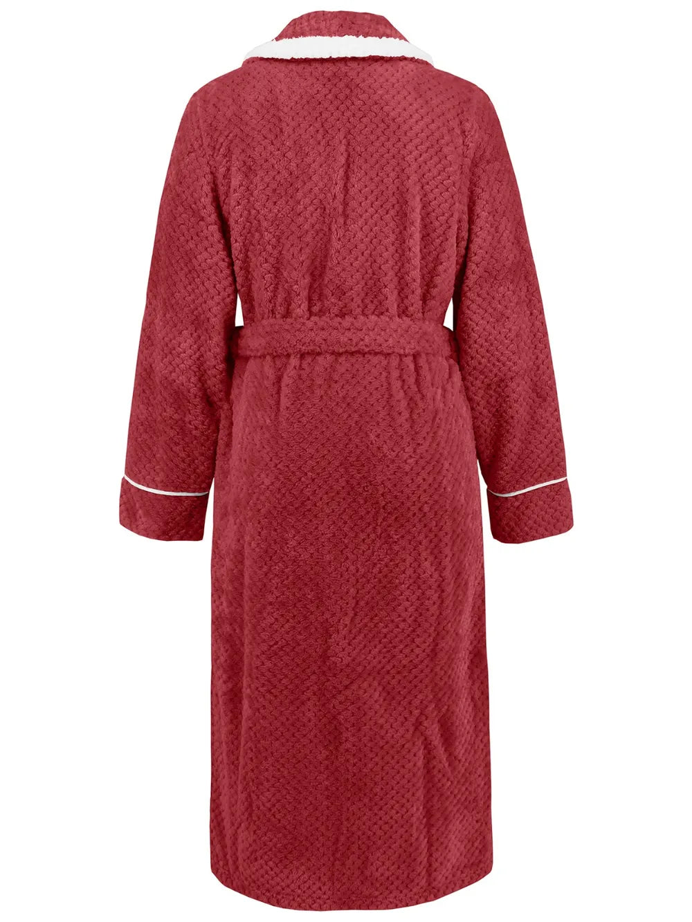 Contrast Trim Tie Waist Lounge Nightgown with Pockets - Fashorio