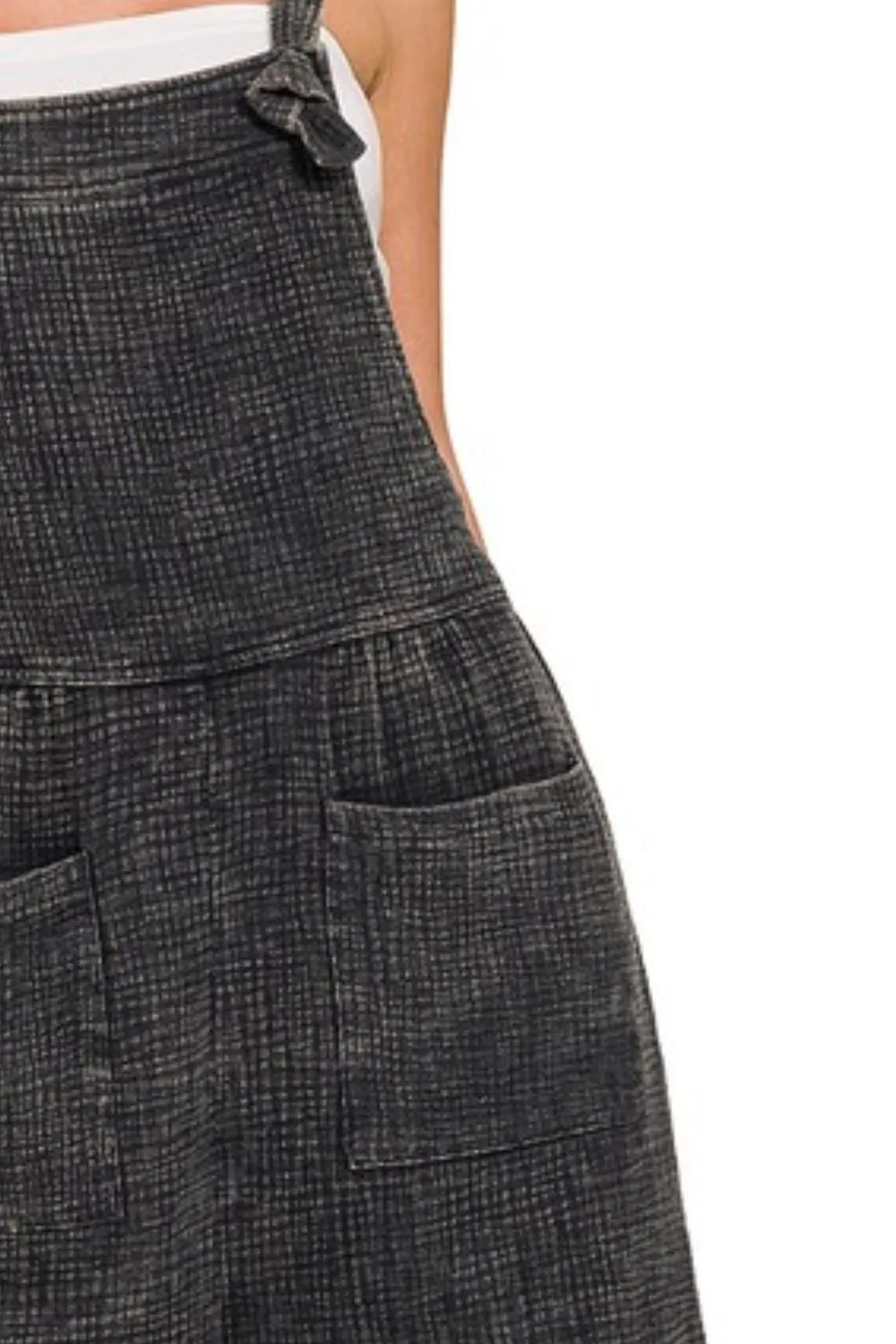 Woven Double Gauze Acid Washed Romper side view