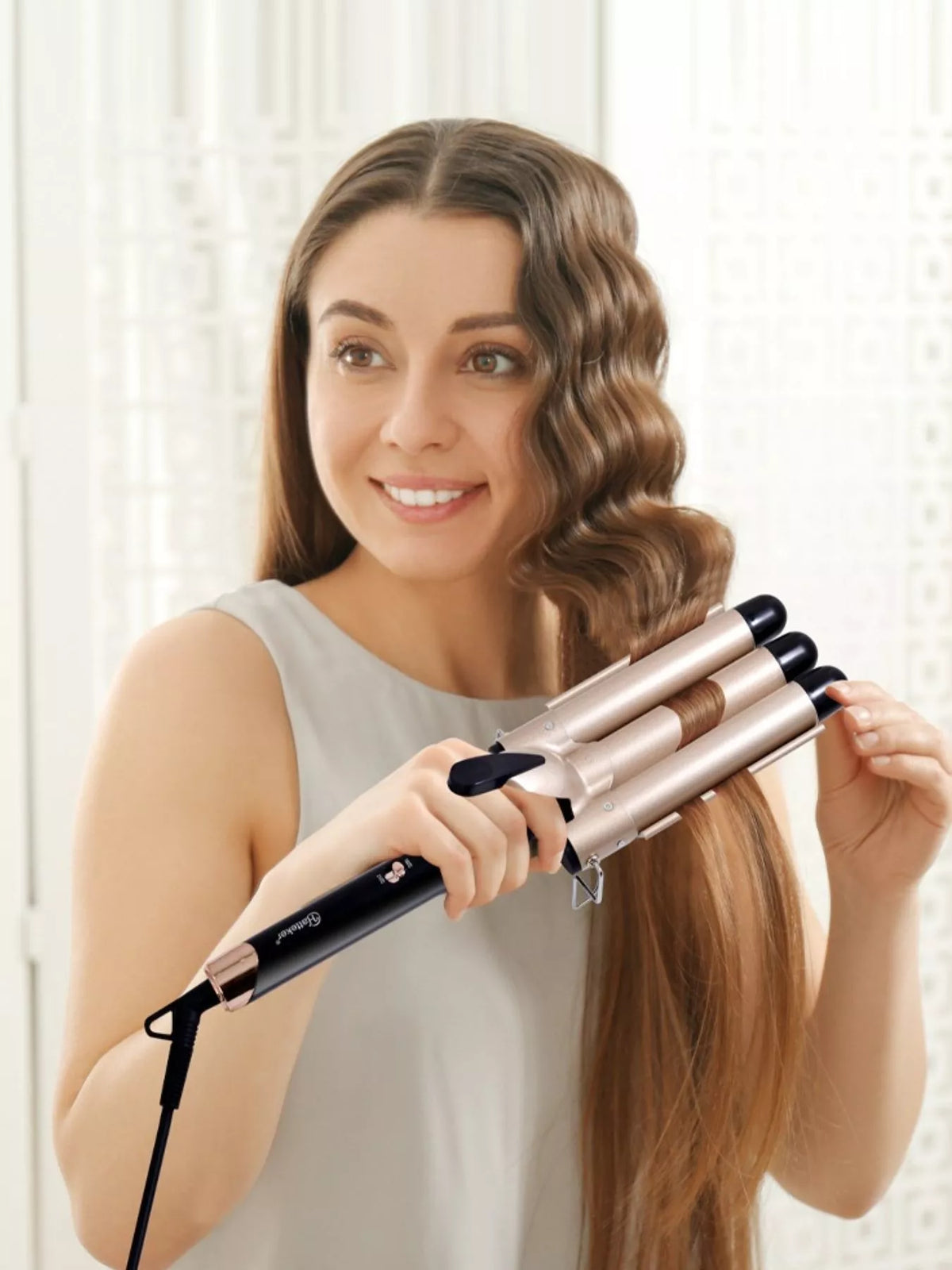 Gold 3 barrel curling iron waver