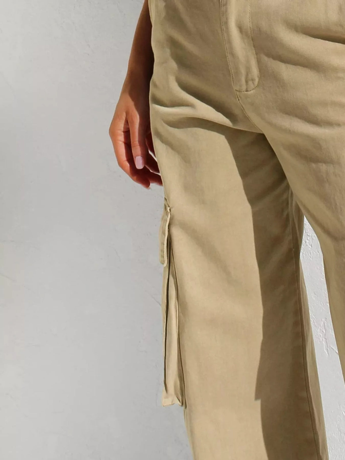 High Waist Wide Leg Cargo Jeans, view 19