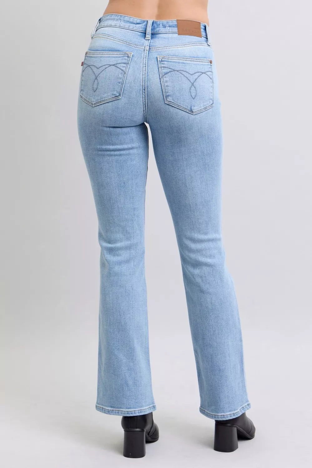 Judy Blue bootcut jeans leg view