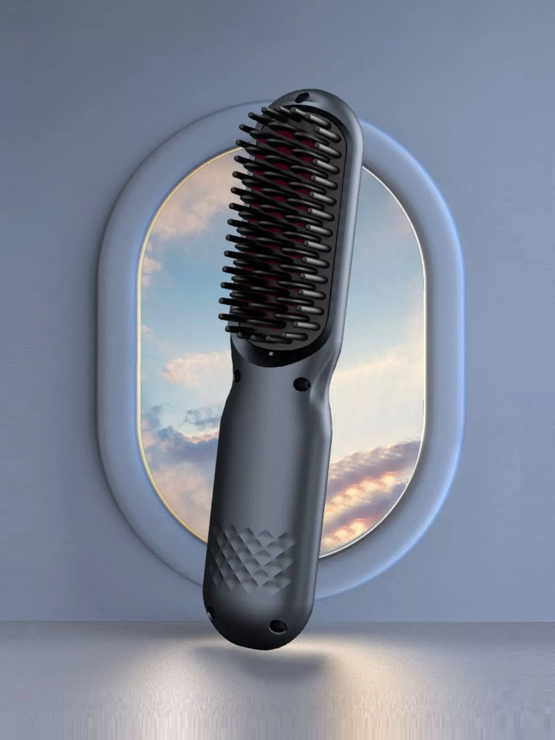Black adjustable temperature straightening comb