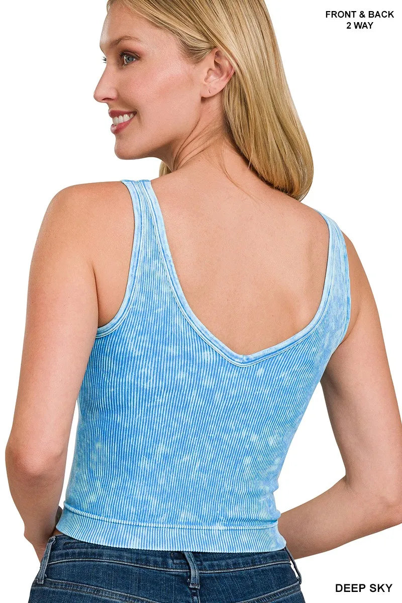 Close up of the washed ribbed seamless fabric