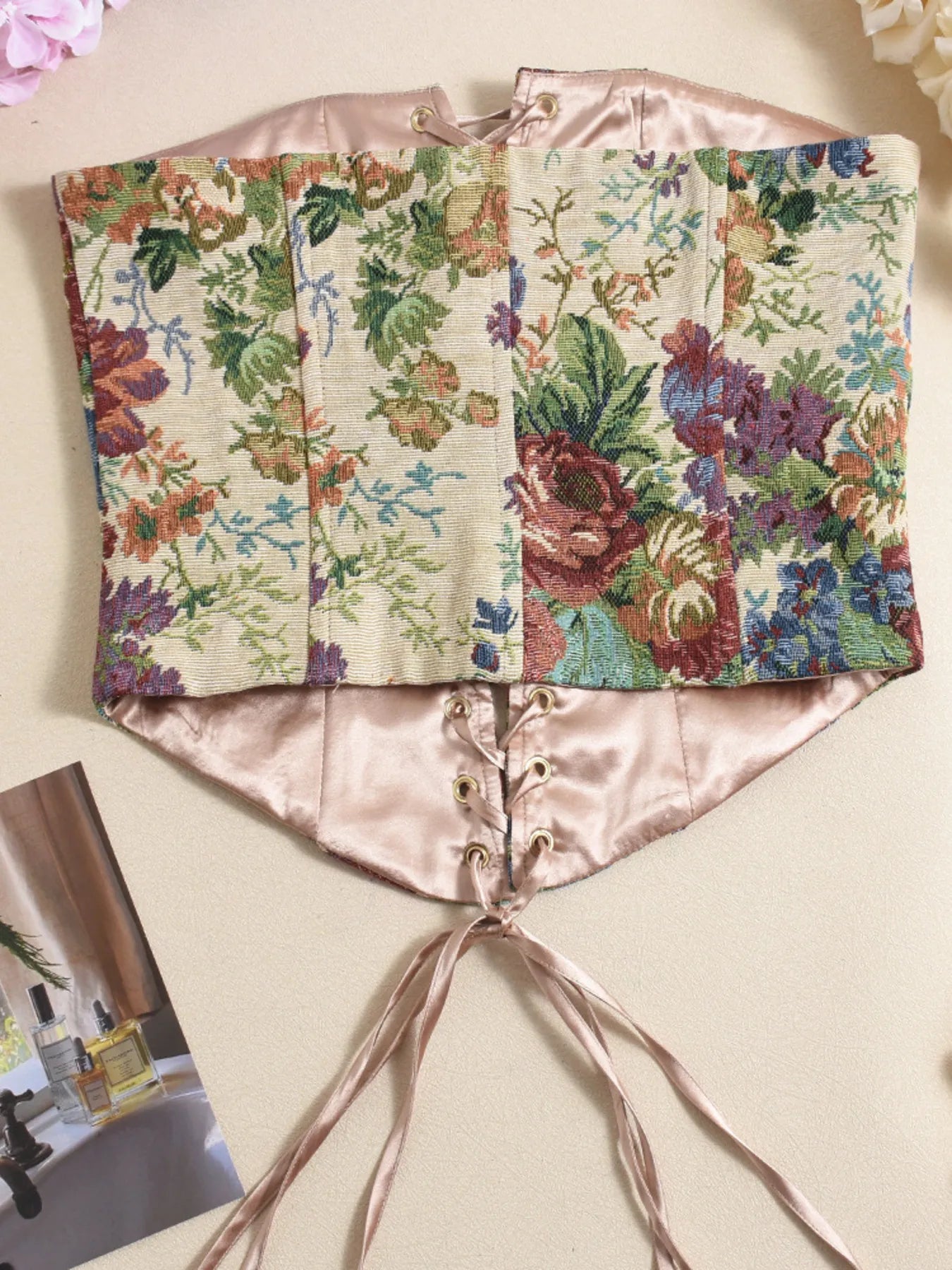 Floral Print Lace Up Tube Top - Fashorio