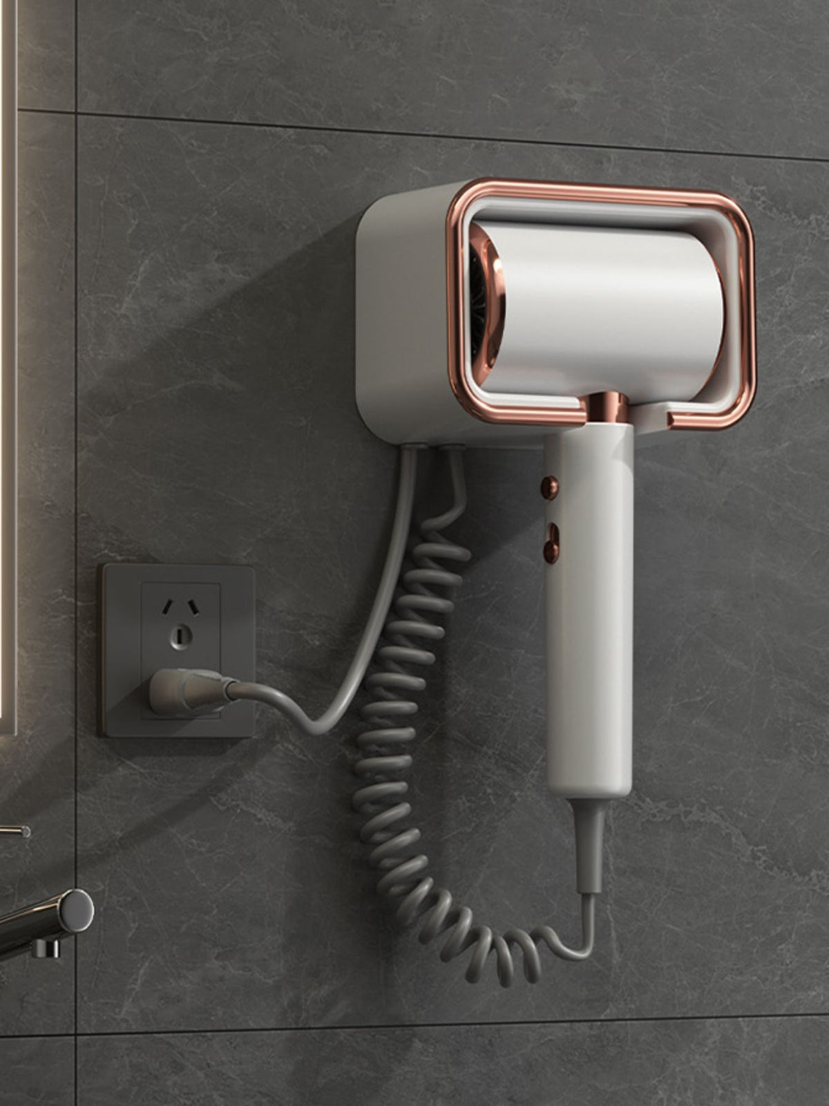 Wall-mounted dryer side profile