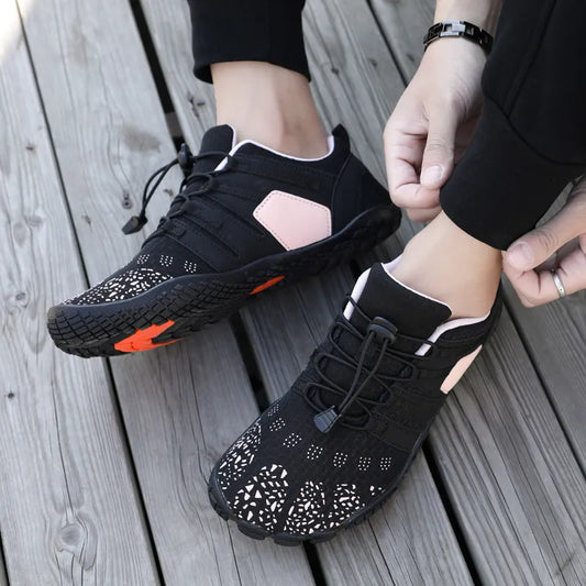 Elastic Lock Laces Mesh Breathable Athletic Blush Pink - Fashorio