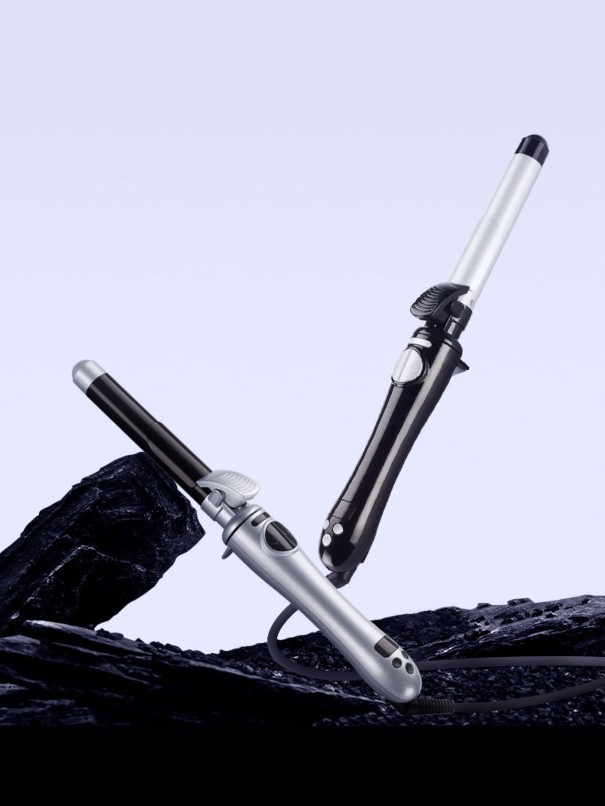Silver curling iron