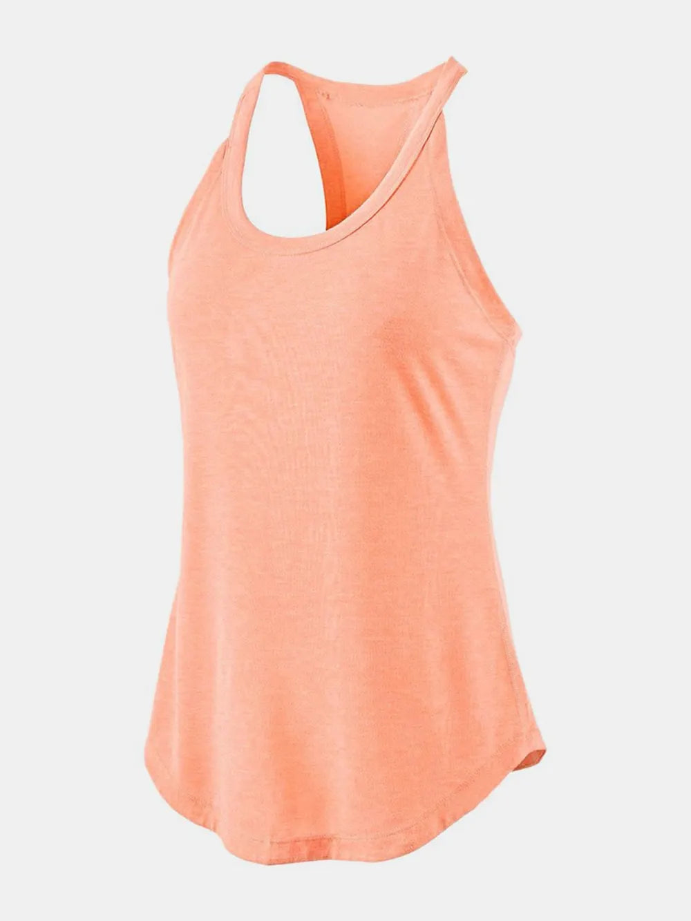 Scoop Neck Active Tank Coral - Fashorio