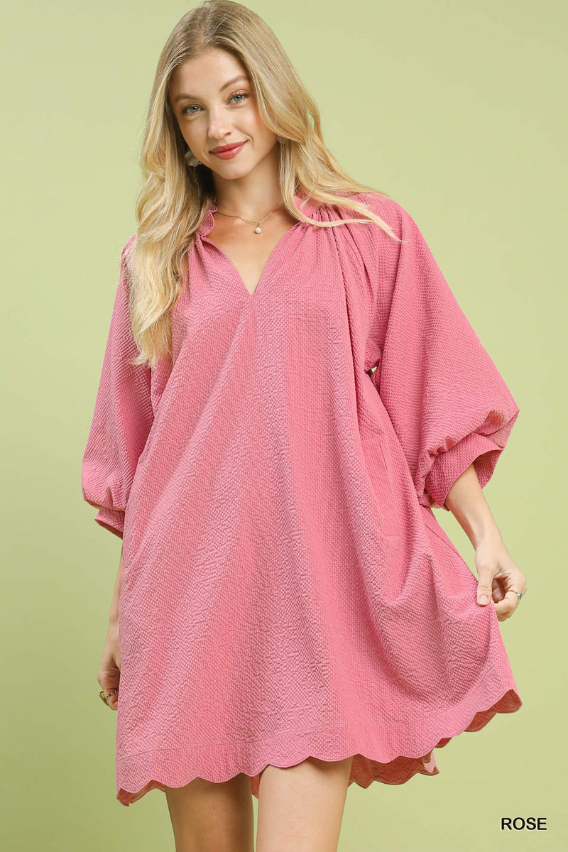 Textured Pocket Mini Dress