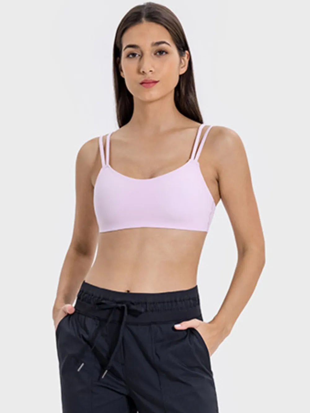Millennia Scoop Neck Double Strap Active Cami - Fashorio