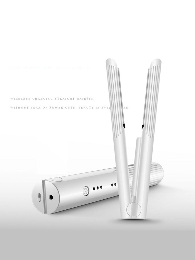 White cordless fast heating hair straightener