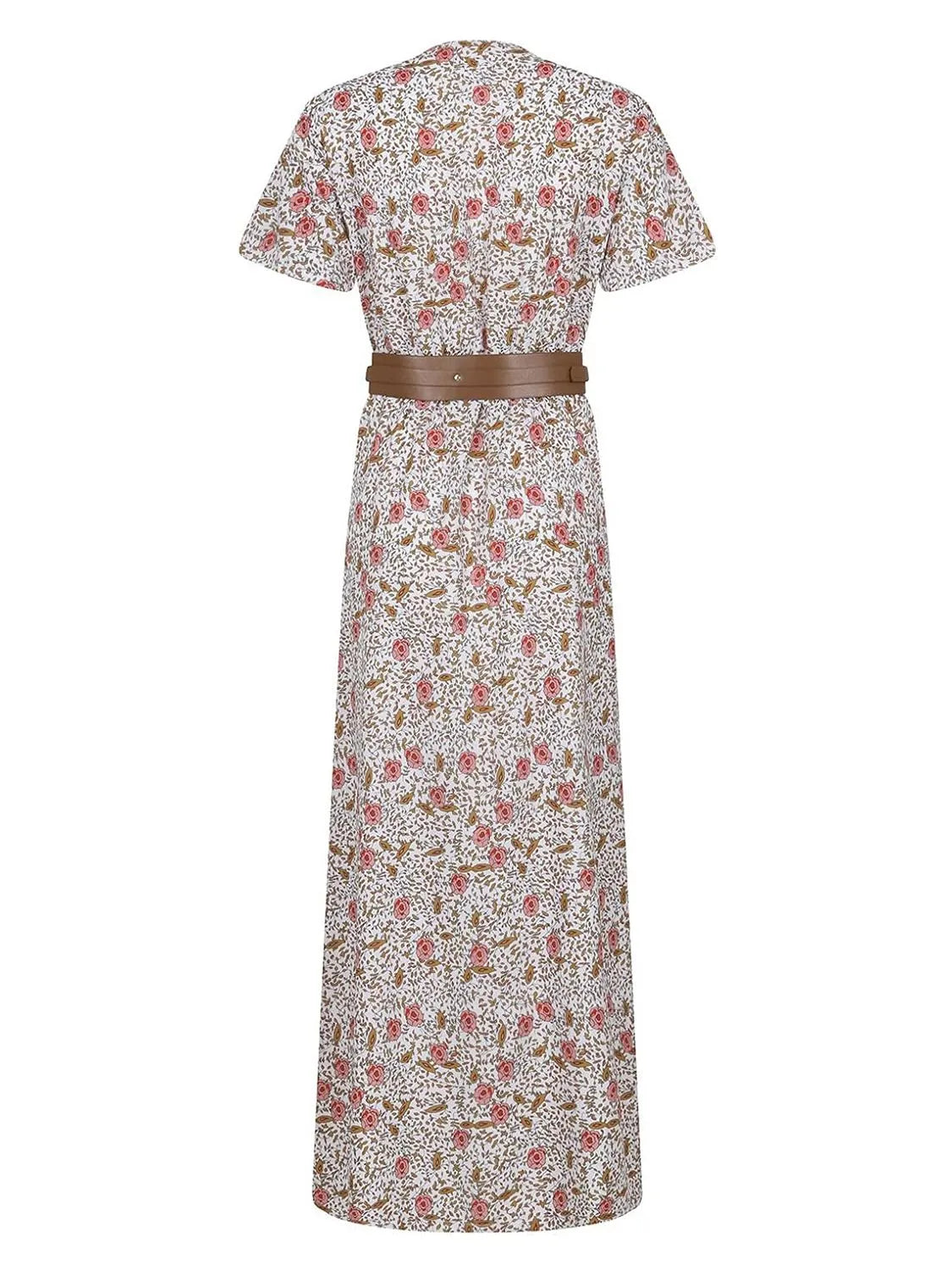 Printed V Neck Short Sleeve Maxi Dress view 8