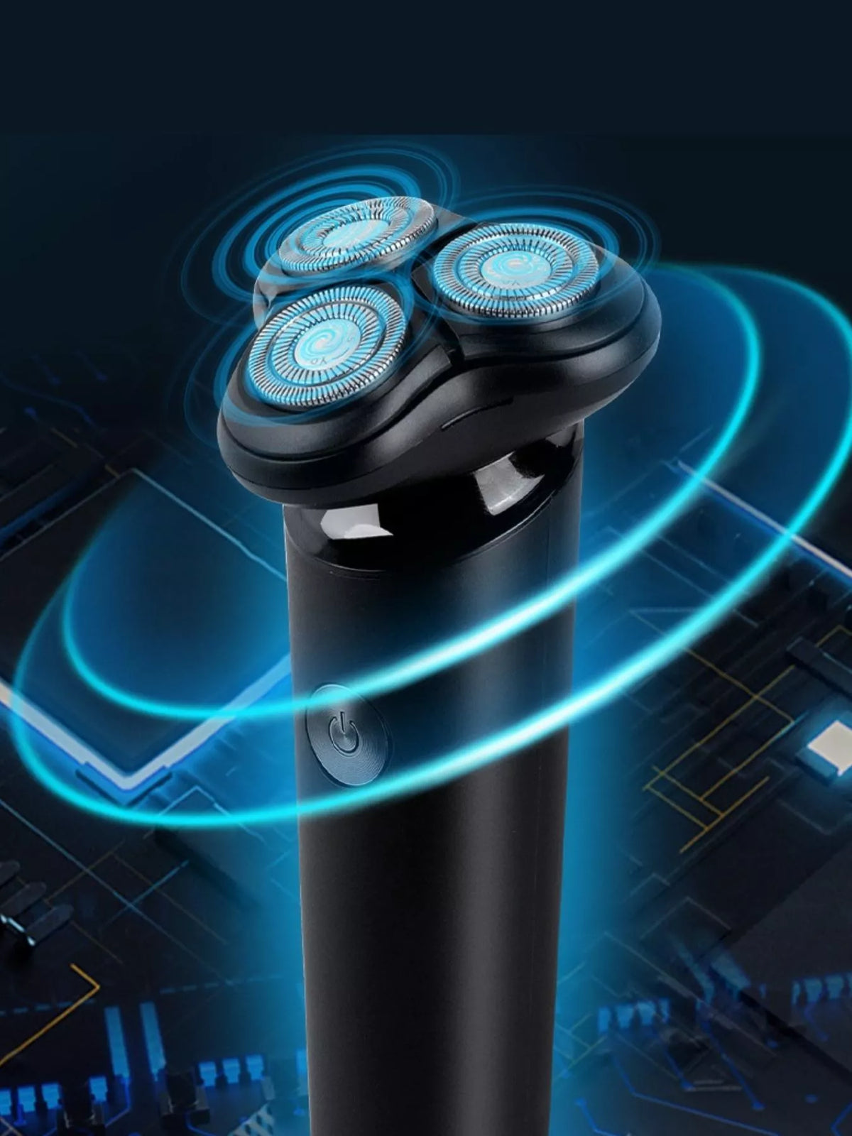 Electric shaver head close up