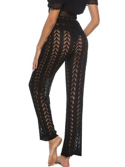 Cutout Drawstring High Waist Swim Pants - Fashorio
