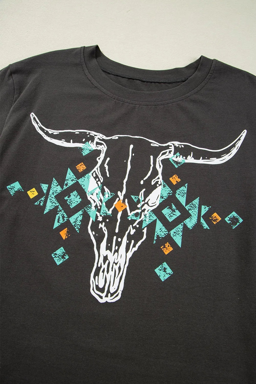 Bull head skull t-shirt styled with jeans
