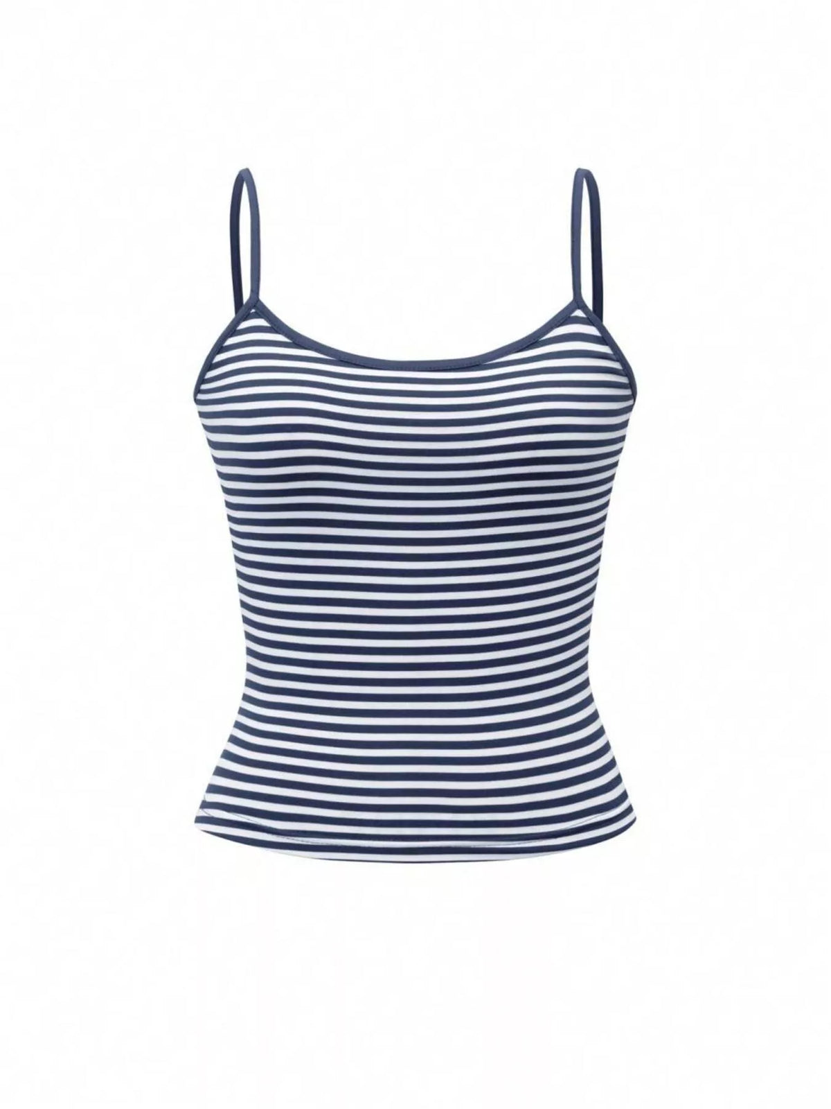 Striped scoop neck cropped cami front view