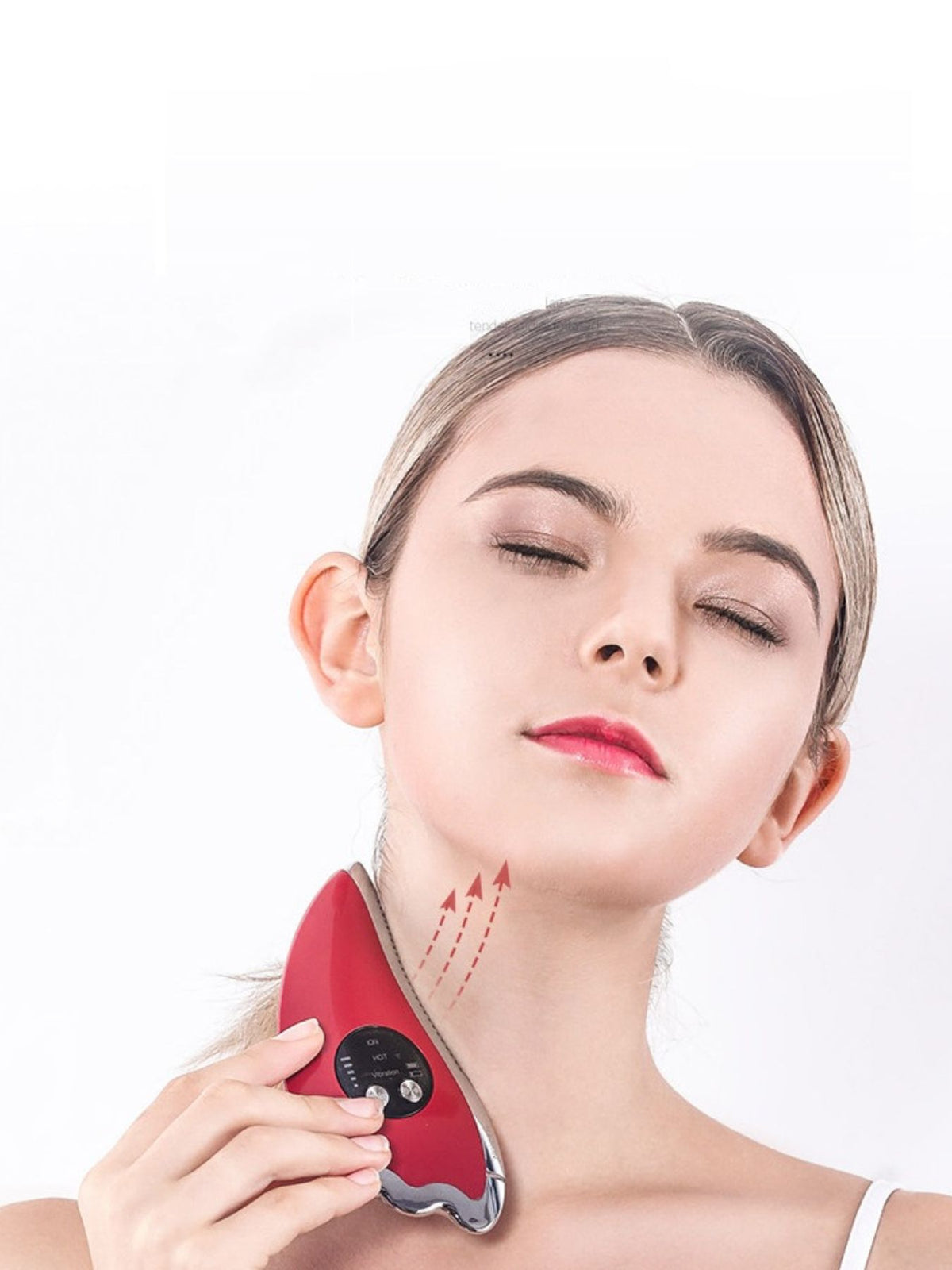 Facial device held in hand