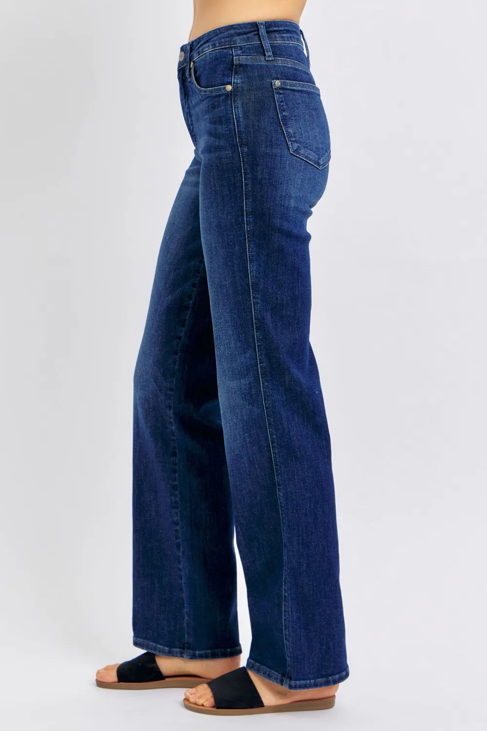 Judy Blue Full Size Tummy Control Straight Jeans Plus Size - Fashorio