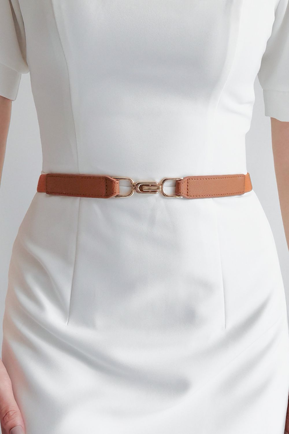 Alloy Buckle Elastic Belt - Fashorio