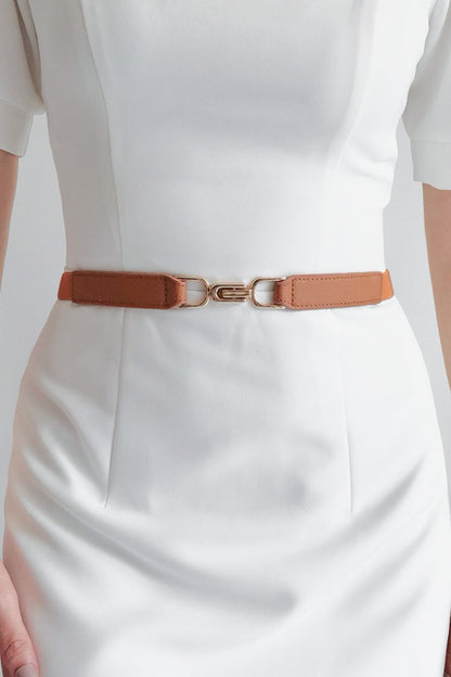 Alloy Buckle Elastic Belt - Fashorio