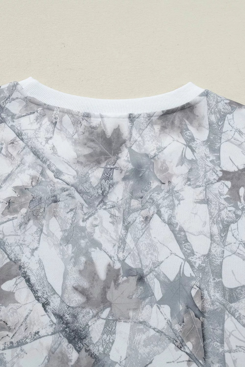 Camo print pullover and shorts set overview