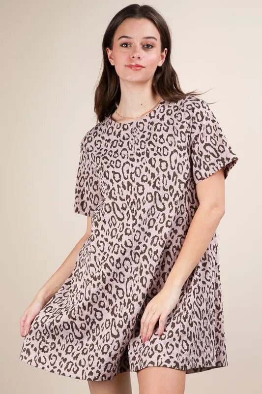 Leopard Printed Comfy Mini Dress side view