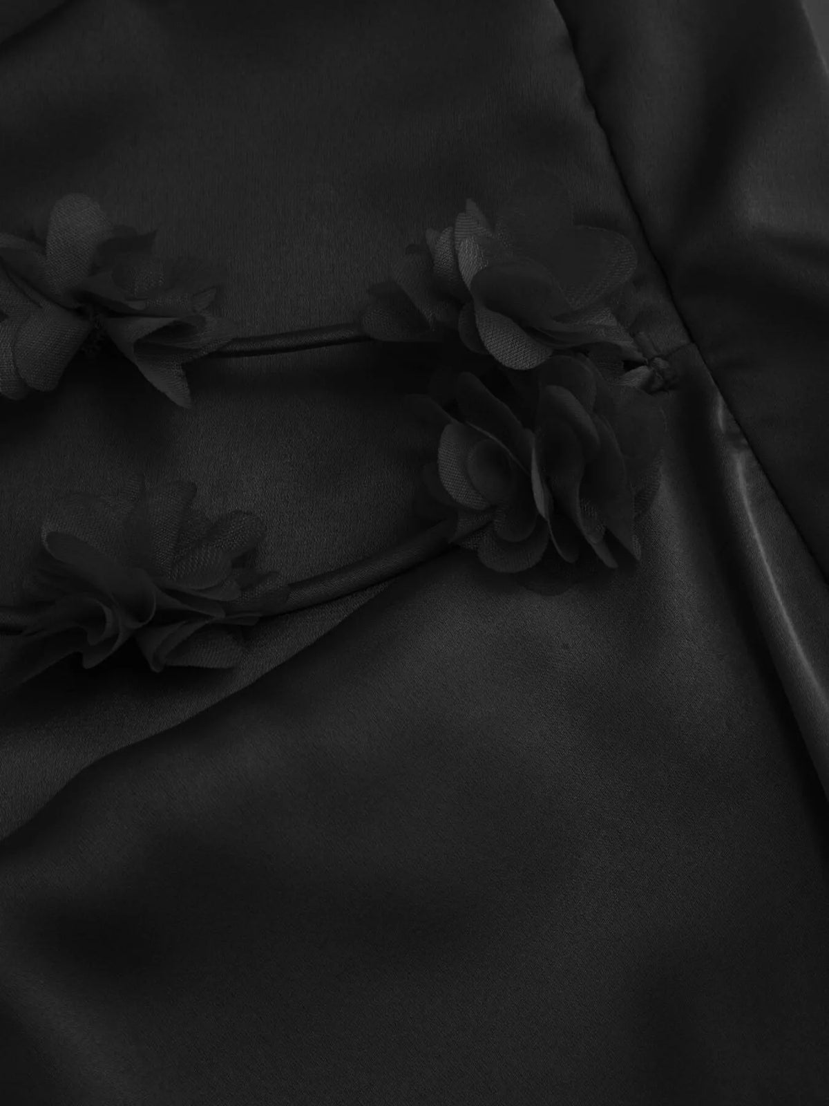 Close view of the satin fabric catching the light